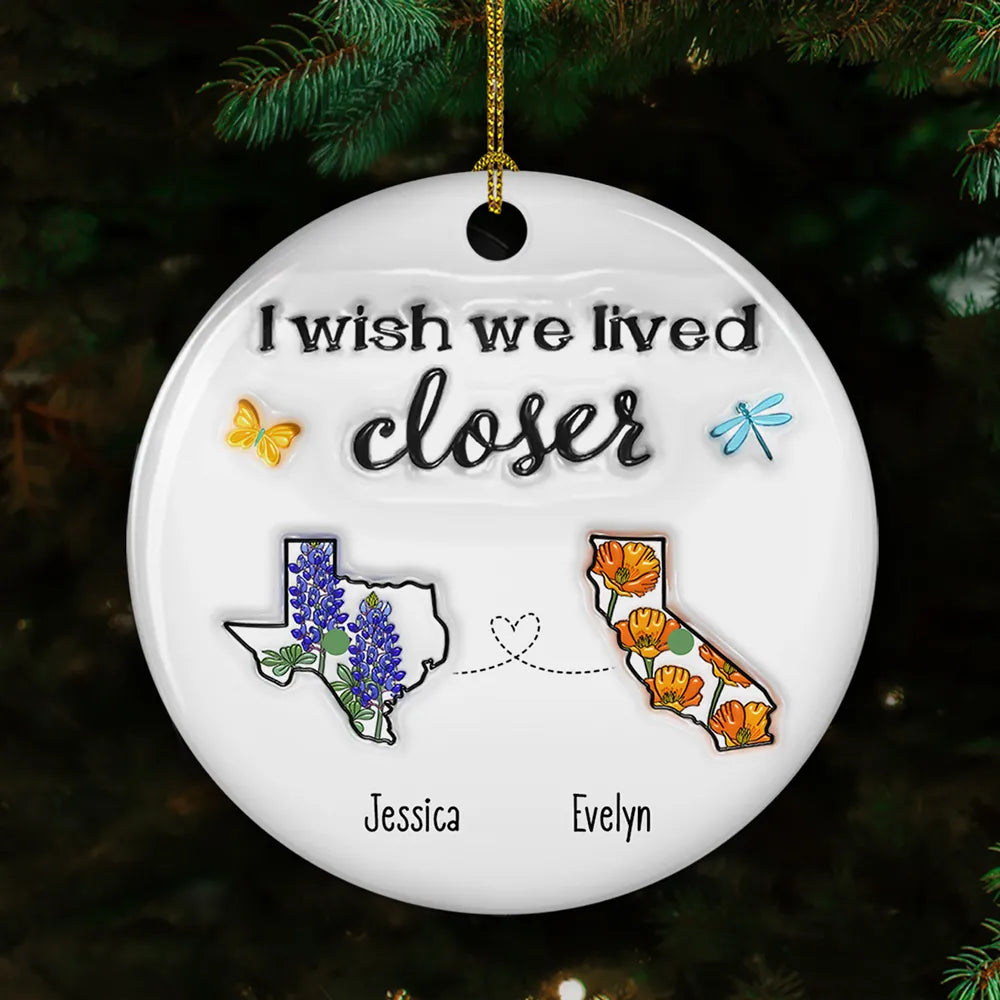 State Map Ceramic Ornament Friendship Sisters Gift High Clarity Beautiful and Textured