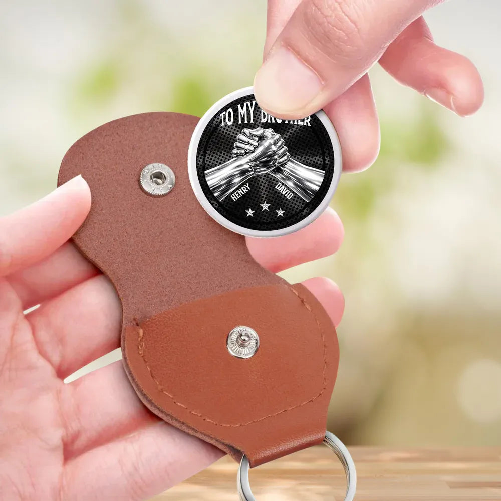 Pocket Hug for Brother with Brave Stronger Smarter Loved Quote, Personalized Keepsake Gift, Small Comfort Token to Carry Daily