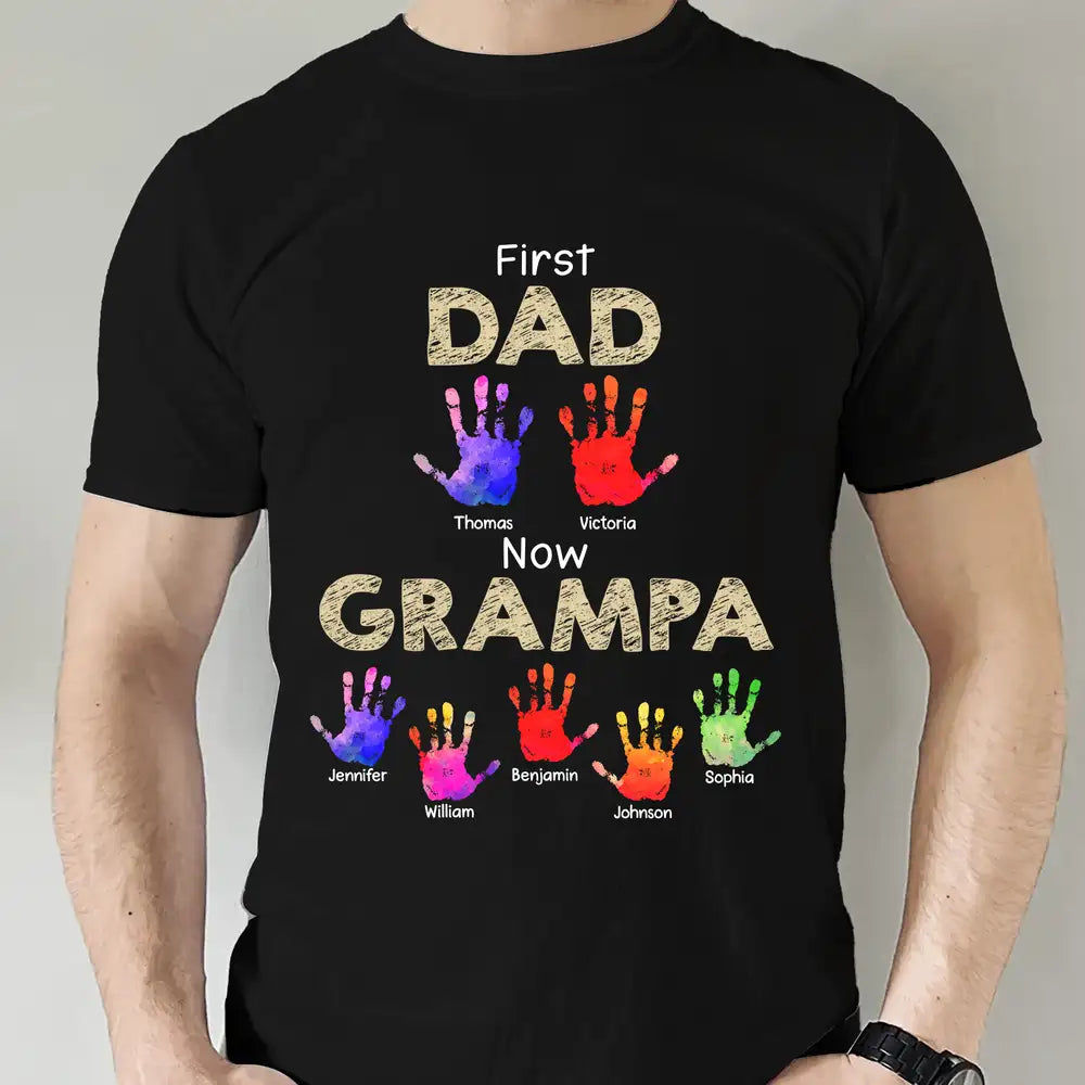 Custom Handprint T-Shirt for Dad or Grandpa – Personalized Gift