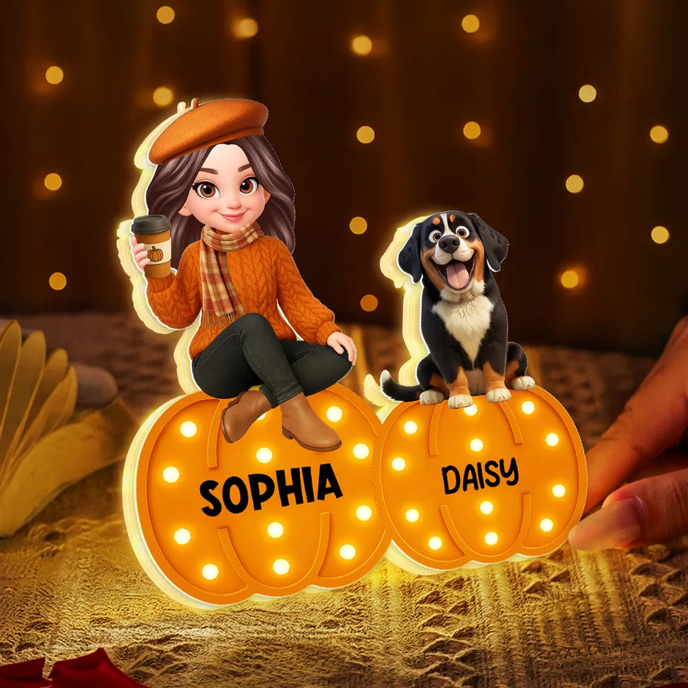 Personalized Pumpkin Light Box - Perfect Fall Décor for You and Your Pet