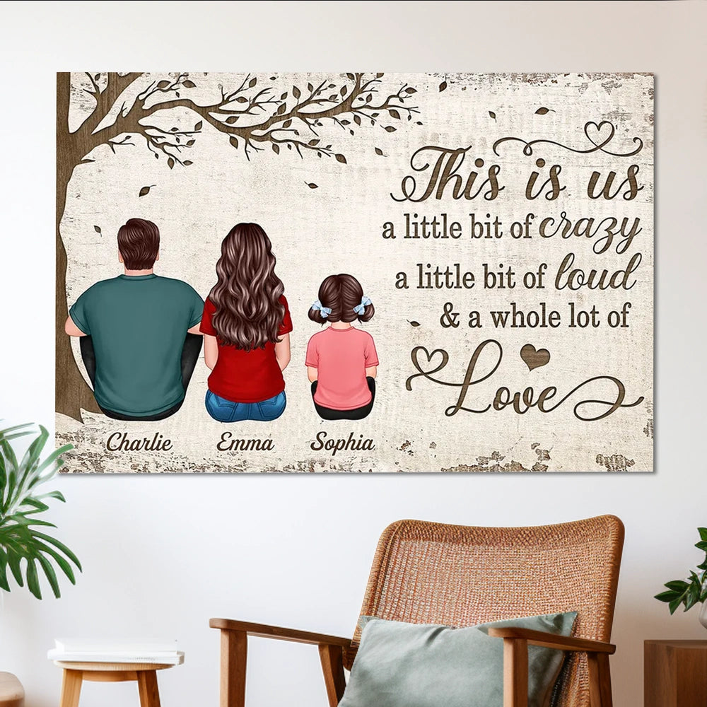 Personalized Family Poster Back View This Is Us Quote Wall Art Unique Gift for Mom or Parents