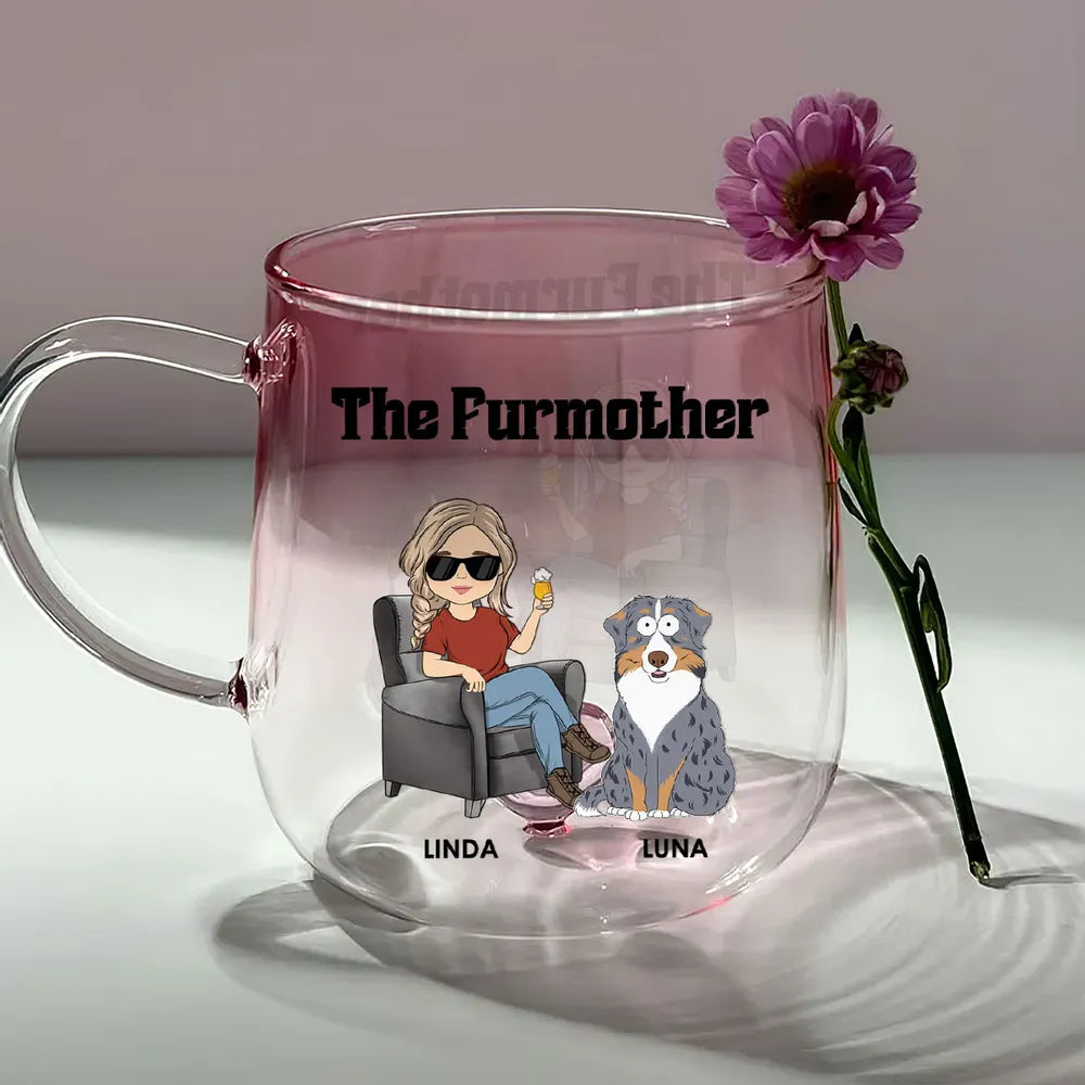 Personalized Dog Mom Gradient Glass Mug – Perfect for Dog Lovers and Pet Owners