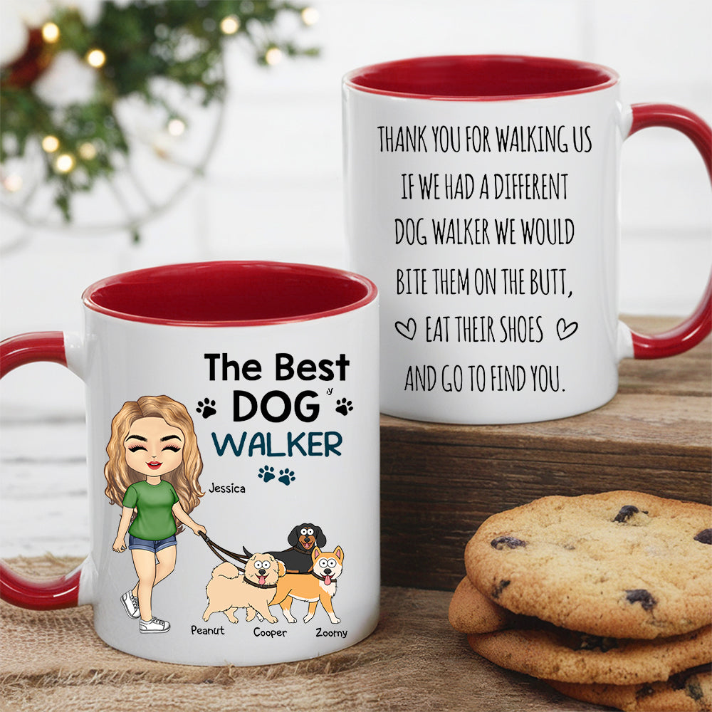 Thank You for Walking Me – Hilarious Personalized White Ceramic Mug for Dog Walkers, Customizable with Dog, Perfect Gift for Pet Lovers