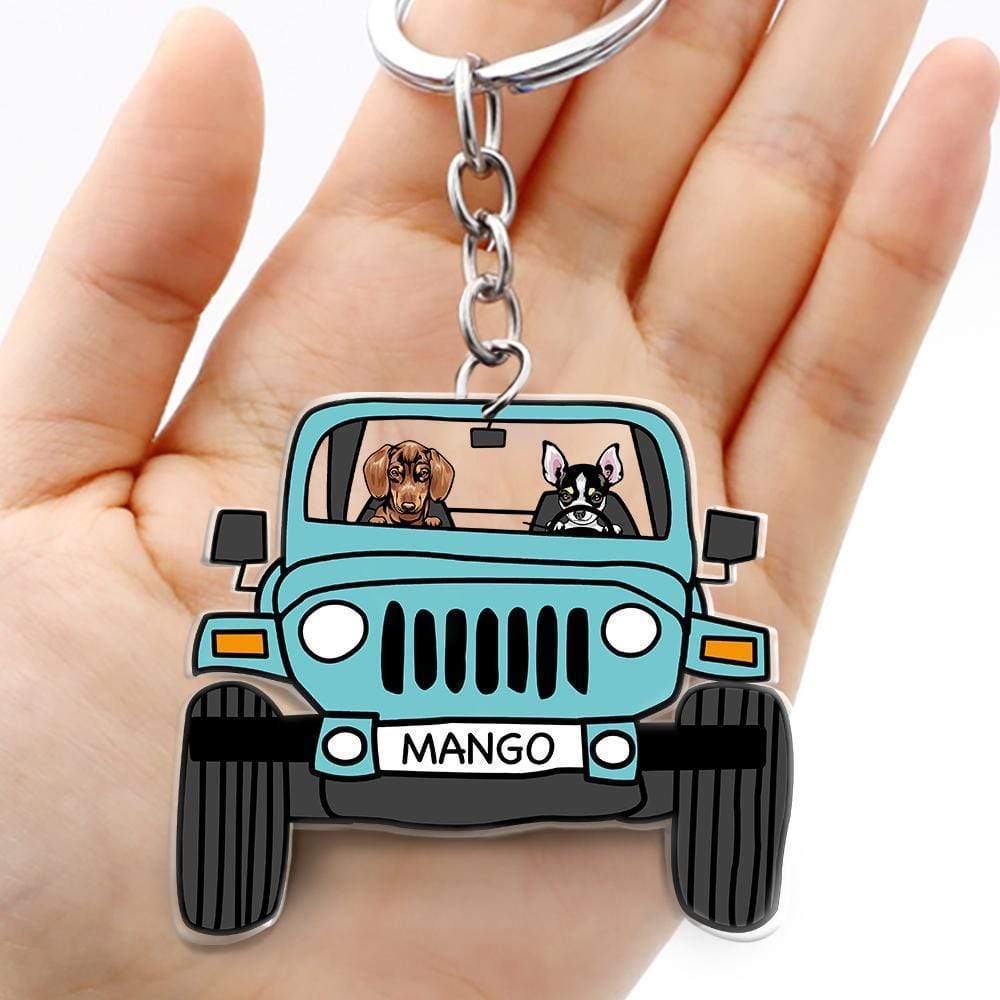 Customized Pet Car Keychain – Choose Dog, Cat, or Upload Your Own Image, Humorous Car Keychain for Pet Lovers