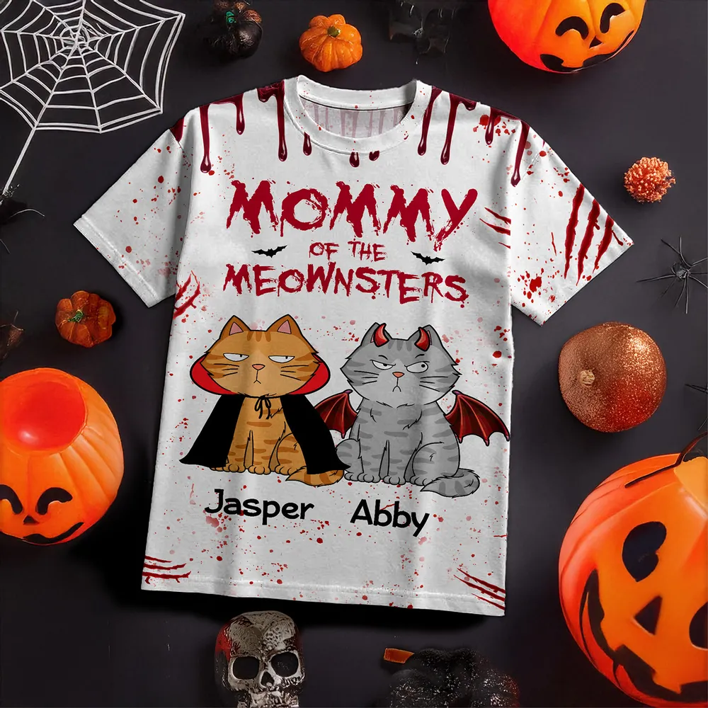 Halloween Cat Classic Tee with Playful Print, Casual Wear, Perfect Gift for Cat Lovers