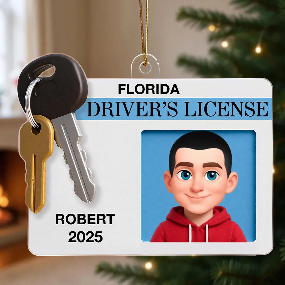 Acrylic Ornament for Car, Driver License Look with cartoon vibe, durable and cute, festive decor and creative gift for teens and friends