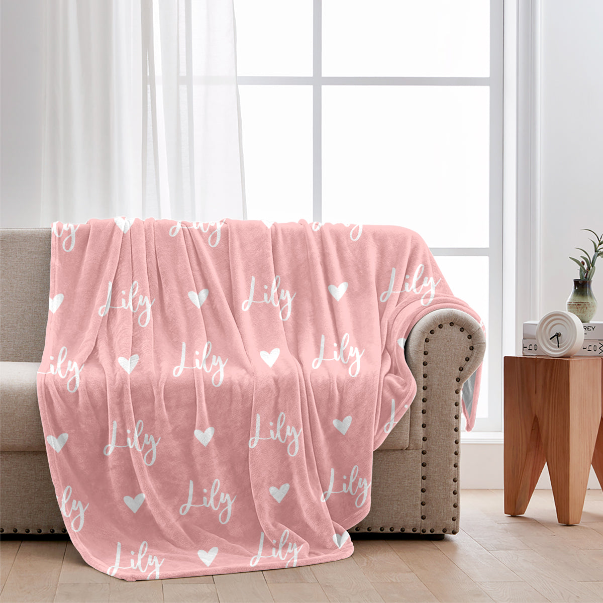 Custom Name Heart Pattern - Personalized Step Mom Blanket