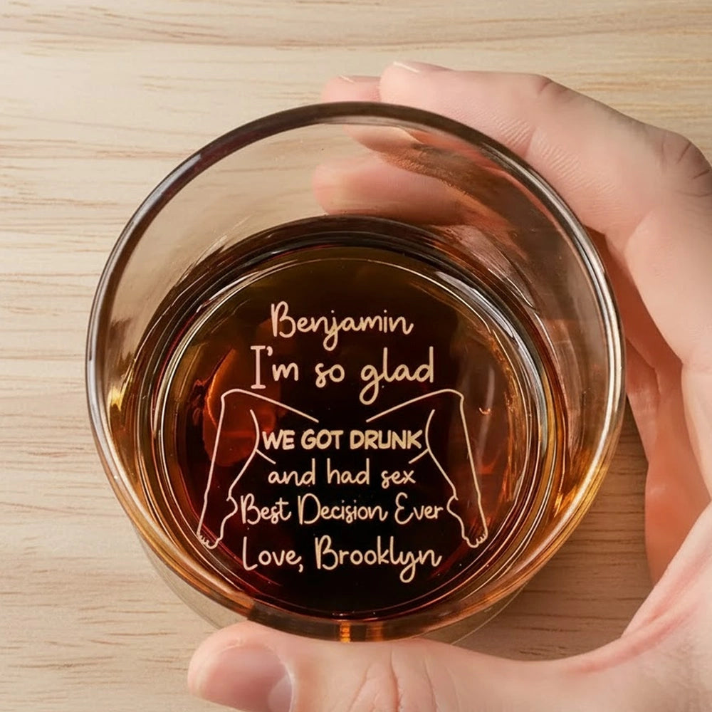 Personalized Whiskey Glass with Sexy Quote for Couple Nights, Unique Funny Gift for Whiskey Lover and Partner