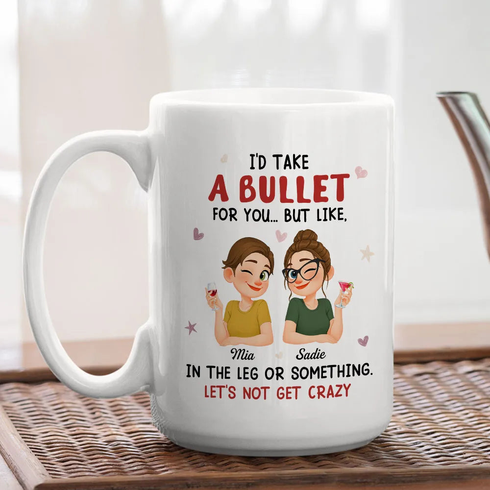 Personalized Best Friend Ceramic Mug Funny 'Let's Not Get Crazy' Cute Cartoon Coffee Gift for Bestie Coworker