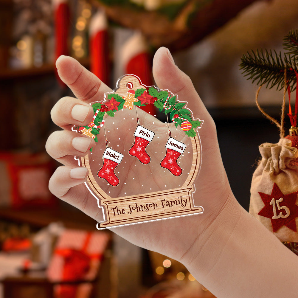Family Stockings Acrylic Ornament, Christmas Tree Decoration, Heartwarming Gift