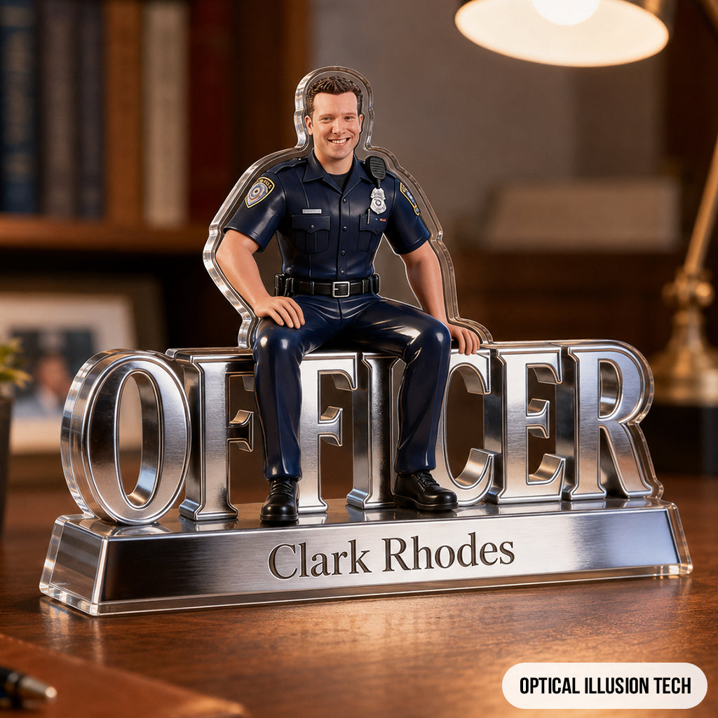 Custom Any Photo - Personalized Police Officer Custom Shaped Acrylic Plaque
