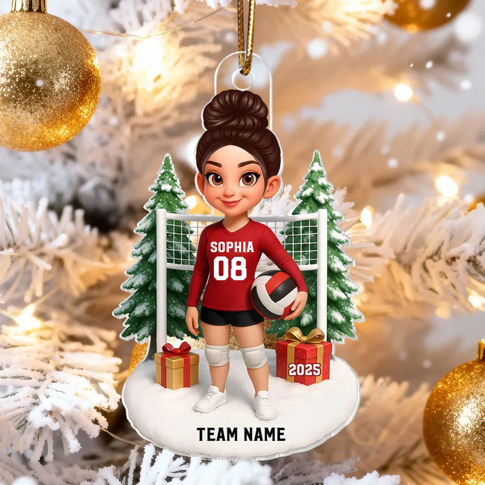 Volleyball Player Acrylic Ornament – Festive Tree Decor, Perfect Gift for Athletes