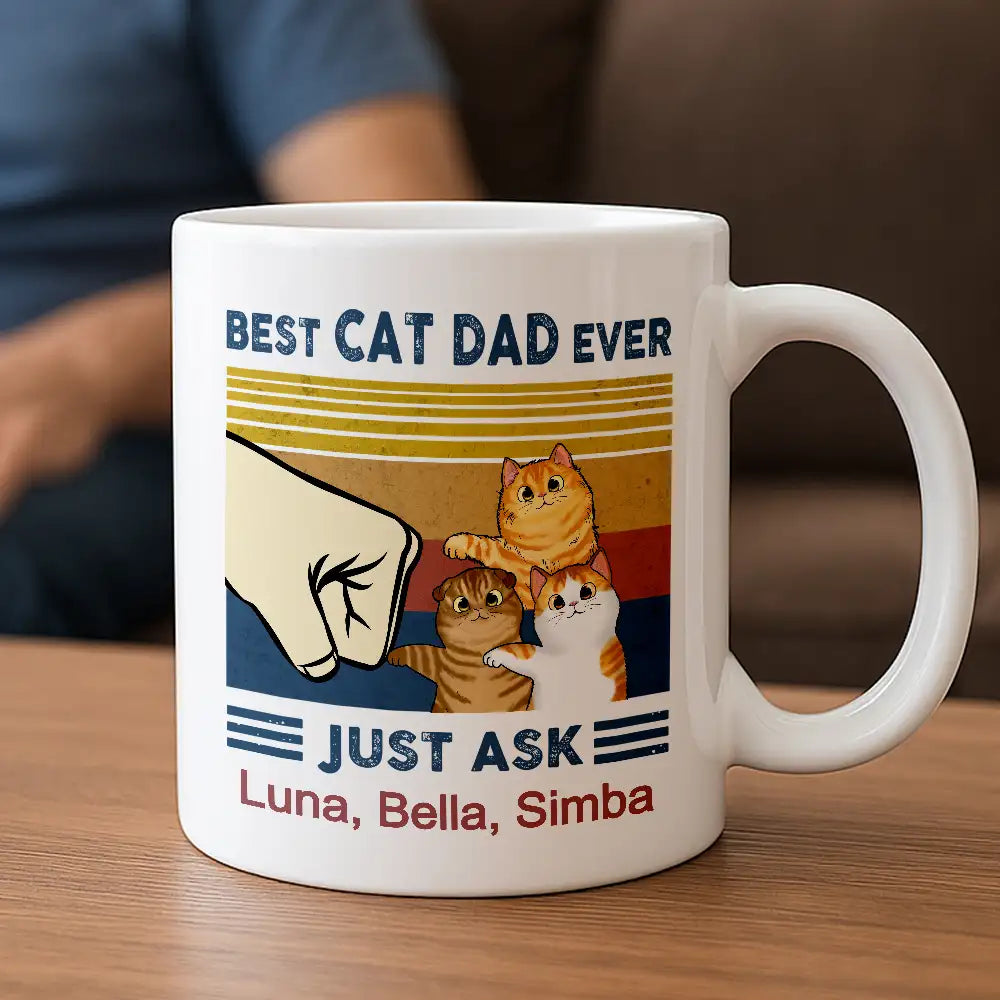 Best Cat Dad Ever Just Ask Peanut – Personalized Classic Tee for Cat Lovers