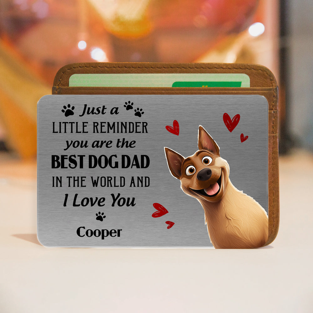 Customized Metal Wallet Card for Dog Dads – A Special Gift for Dog Lovers with Heartwarming Message and Husky Image