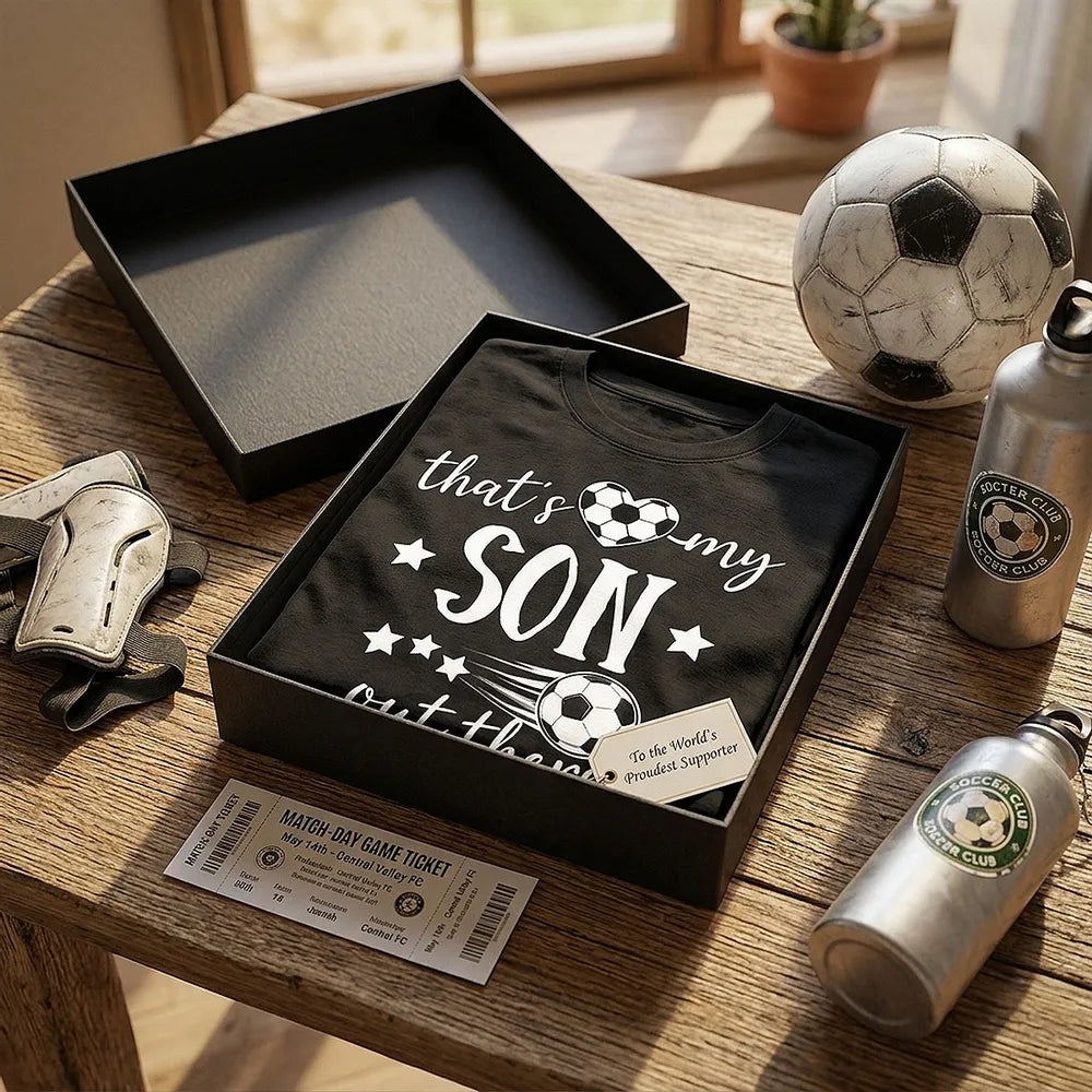 Personalized Soccer Grandma Classic Tee Thats My Son Out There Fan Shirt Unique Gift for Proud Moms