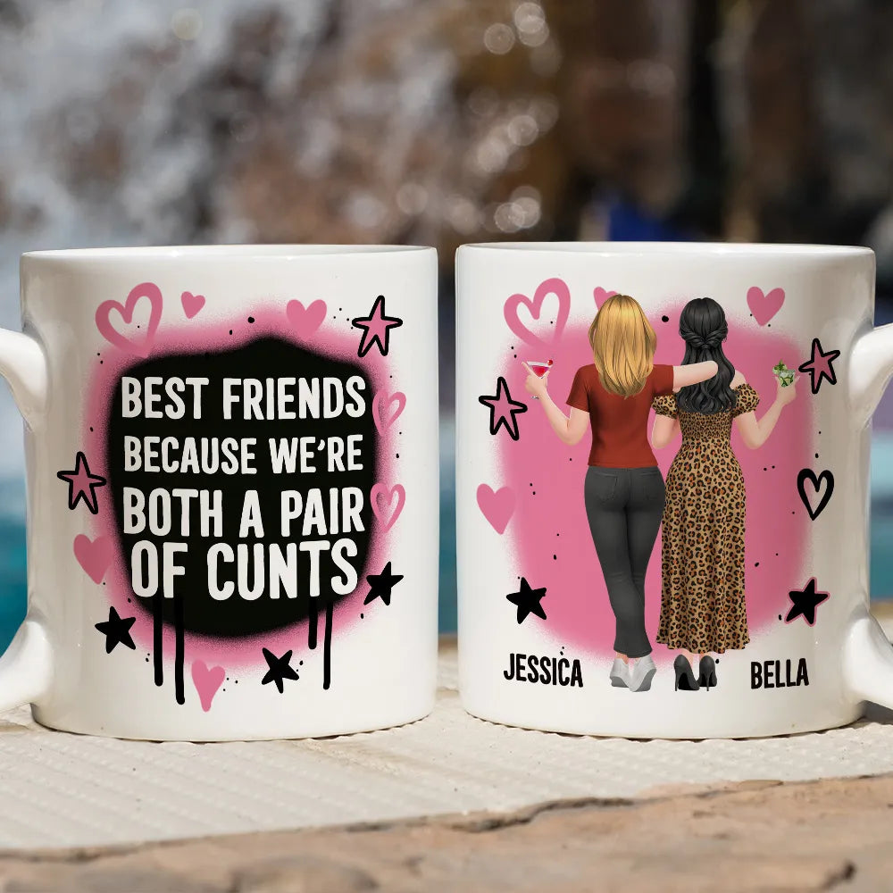 Personalized Best Friends Mug with Bold Funny Quote – Custom Characters, Unique Gift for Your Bestie