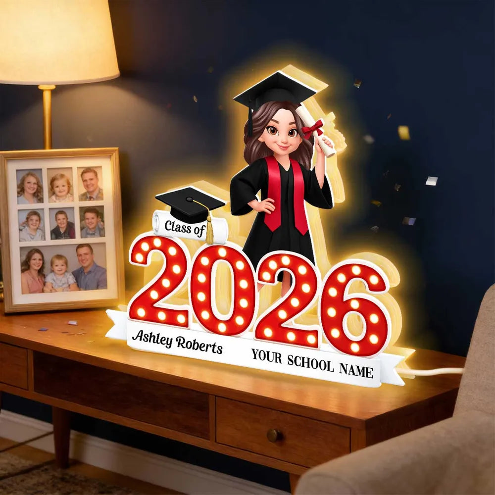 Personalized Acrylic Light Box Class Of Graduation Design for Bedroom or Bookshelf Warm Glow Unique Gift