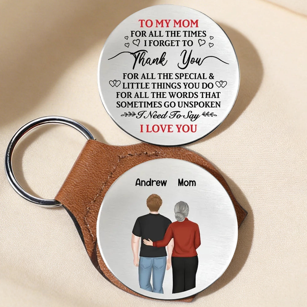 Personalized Pocket Hug for Mom, Thank You I Love You Quote, Everyday Keepsake Gift With Custom Touch