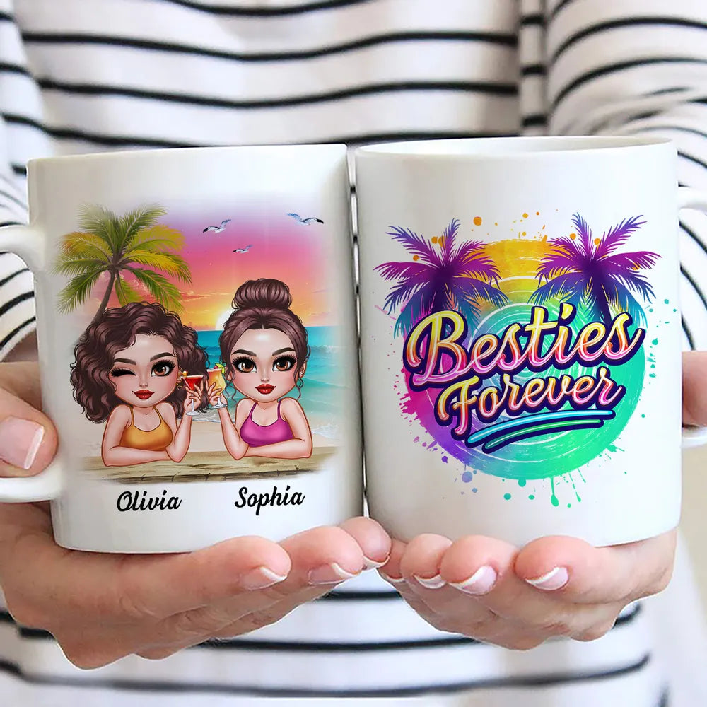 Besties Forever – Personalized Tropical Mug for Best Friends