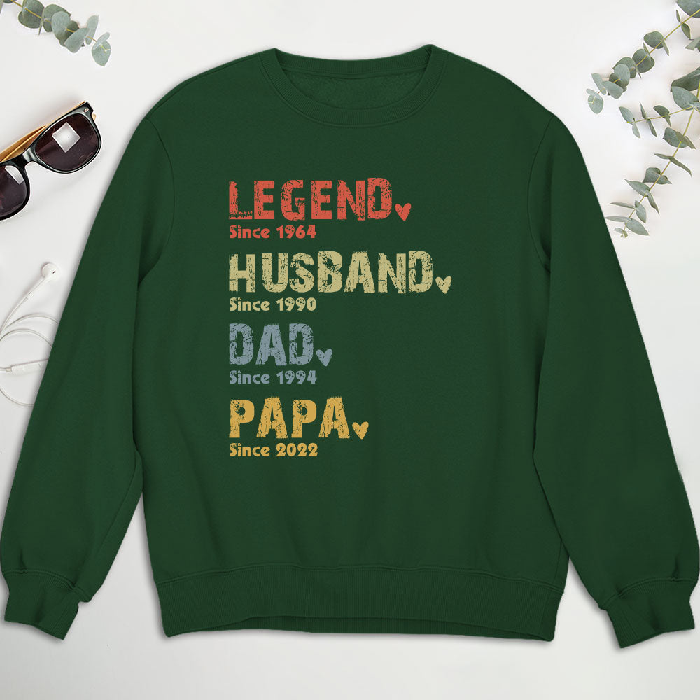 Legend Husband Dad Papa Classic Tee, Personalized Family Quote Shirt, Meaningful Unique Gift for Dad or Grandpa
