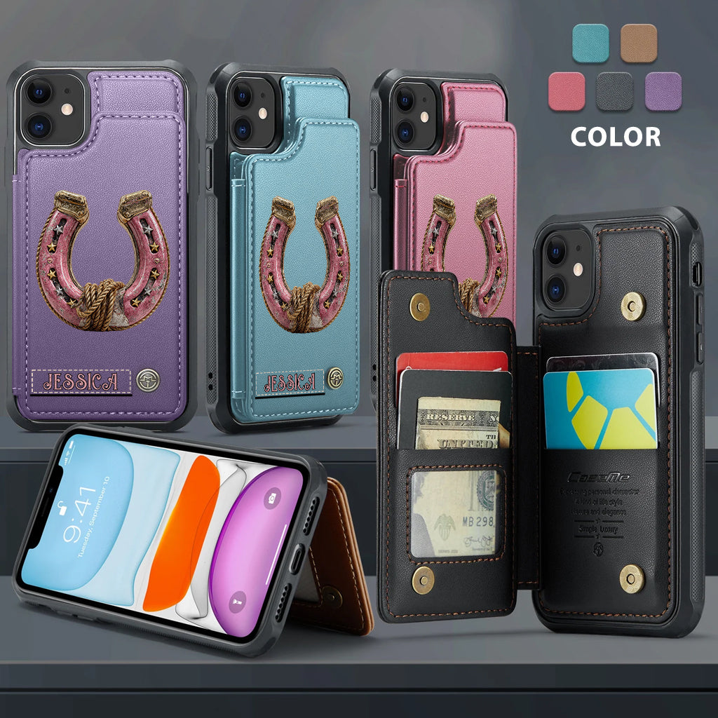 Horseshoe - Personalized Horse Wallet Phone Case