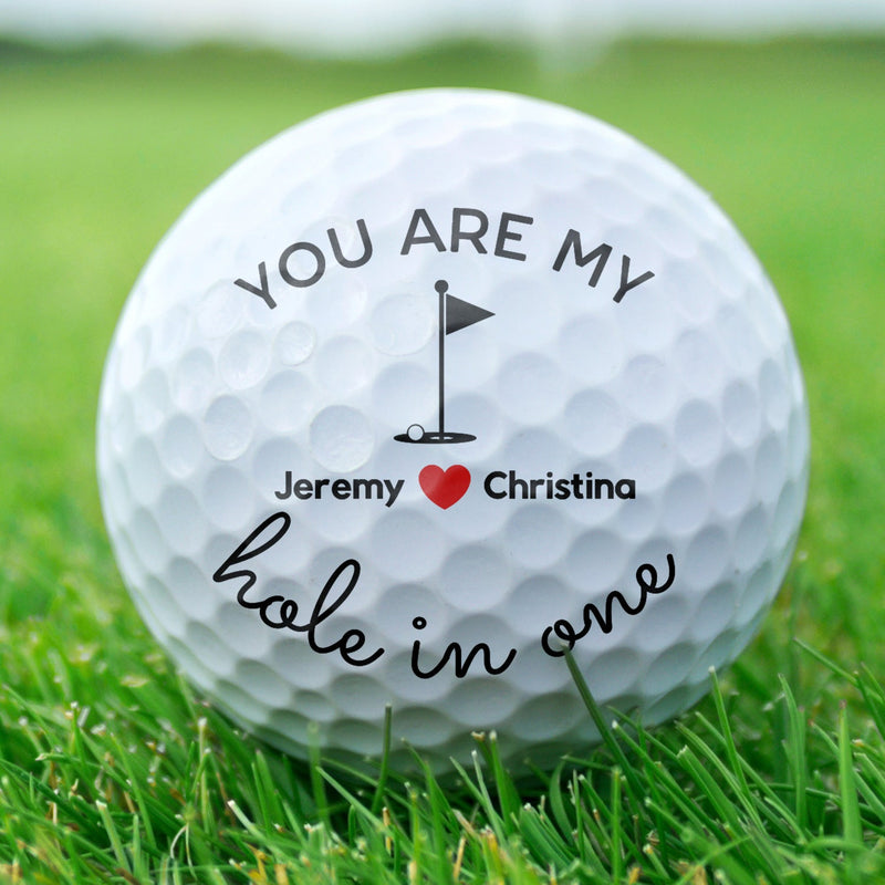 Personalized Golf Ball You Are My Hole in One - Romantic Golf Gift for Couples, Husband or Boyfriend