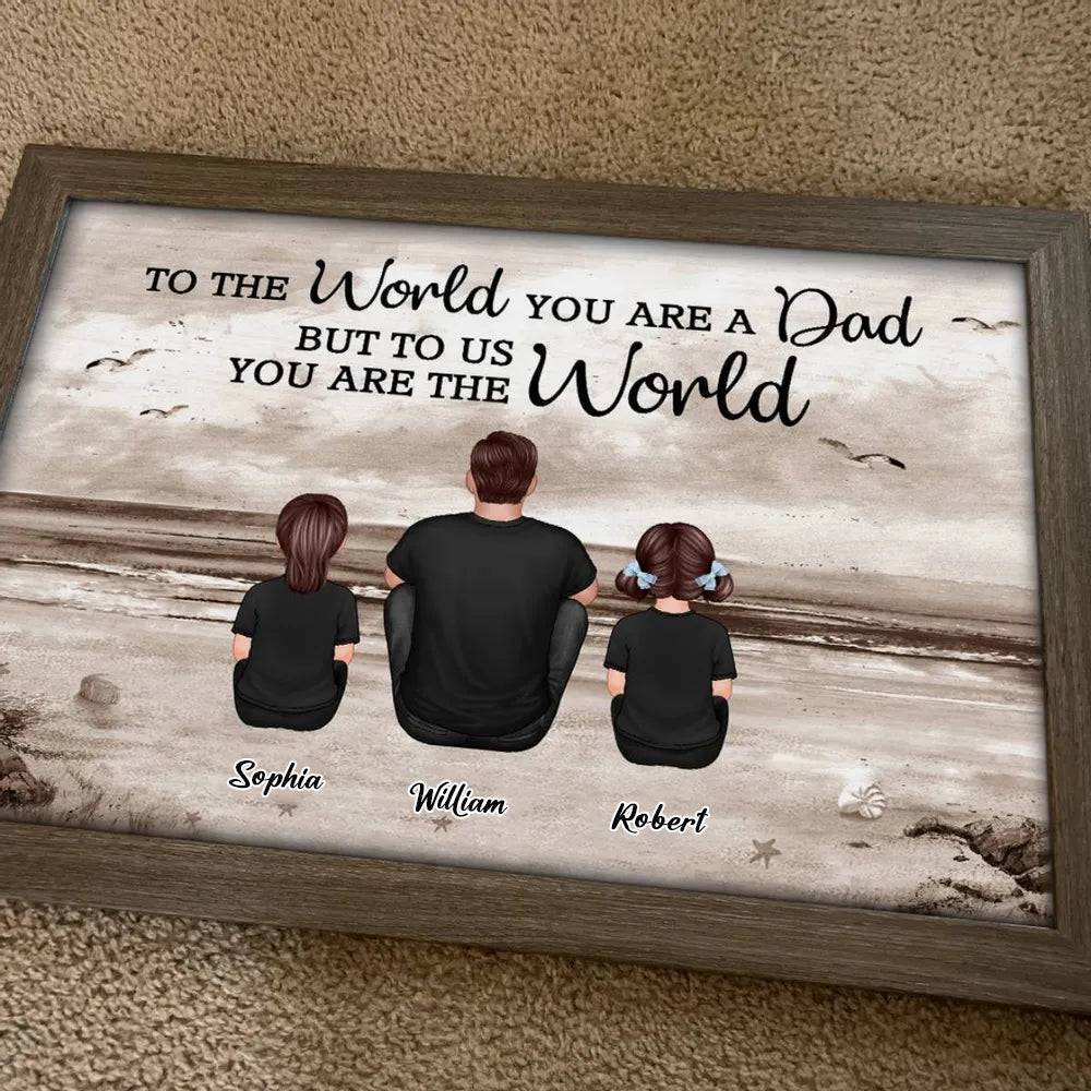 Dad And Sons Daughters Retro Vintage Beach Personalized Poster, Heartfelt Father's Day Gift For Dad, For Husband