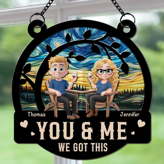 Wood and Acrylic Layered Ornament – “You & Me We Got This” Personalized Couple Ornament