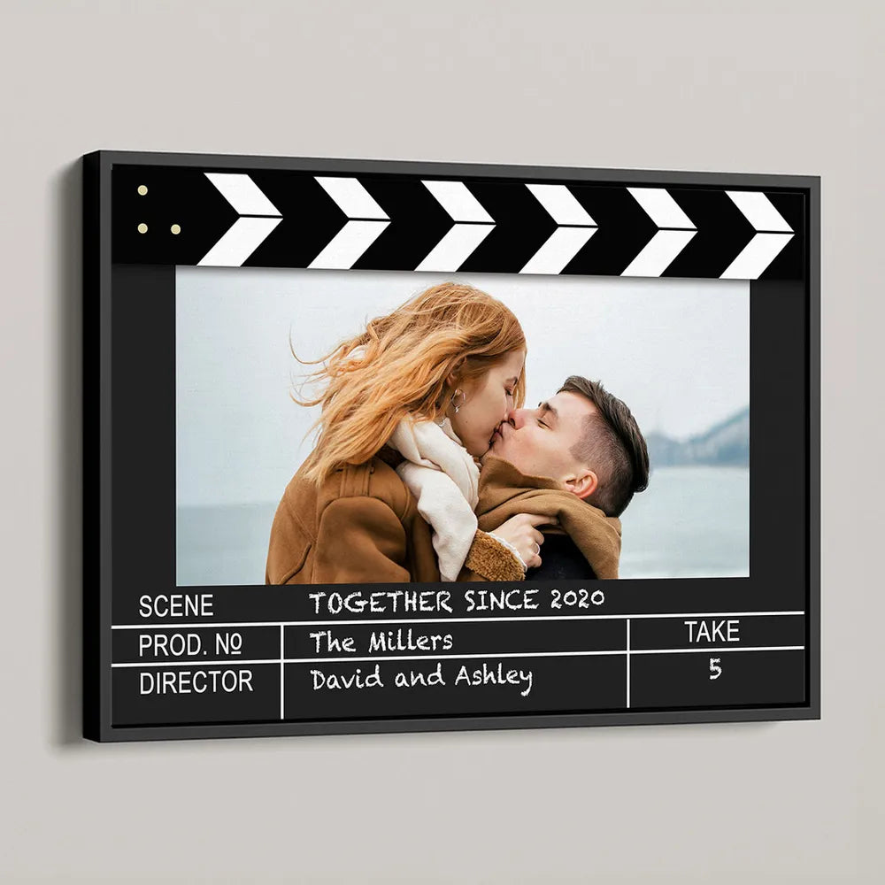 Film Scene Inspired Poster – Romantic Photo Gift for Couples with Custom Text