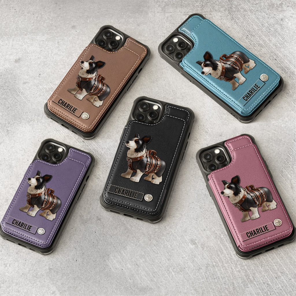 Cute Border Collie - Personalized Dog Wallet Phone Case