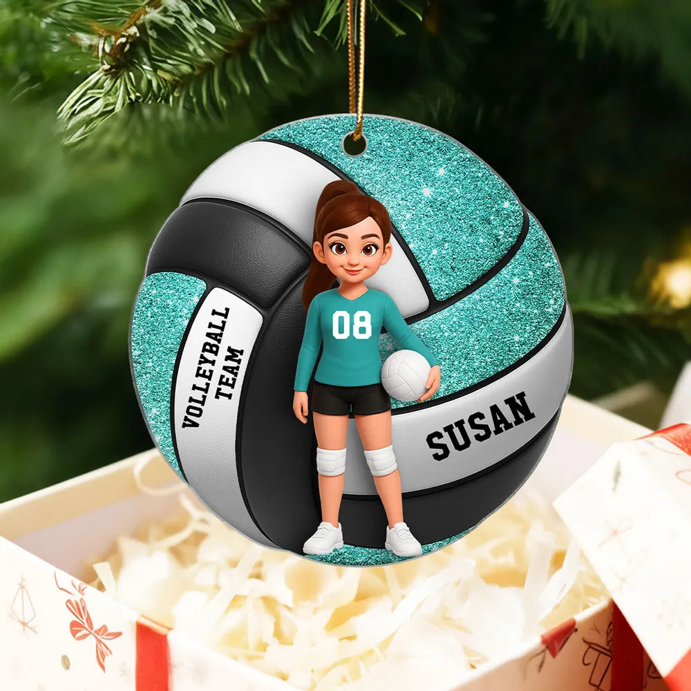 Acrylic Ornament for Volleyball Players | Custom Sporty Design, Gift-Ready Keepsake for Her