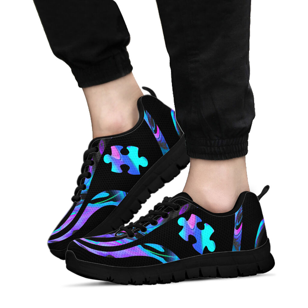 Blue Autism Puzzle Autism Awareness Sneakers 0622
