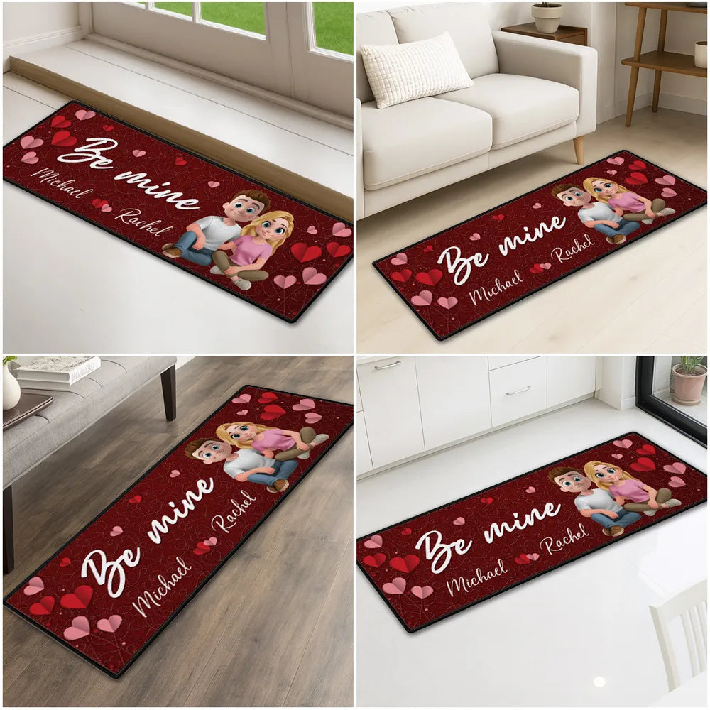 Personalized Standard Doormat Be Mine Heart Design for Couples - Unique Romantic Gift for Home Entryway