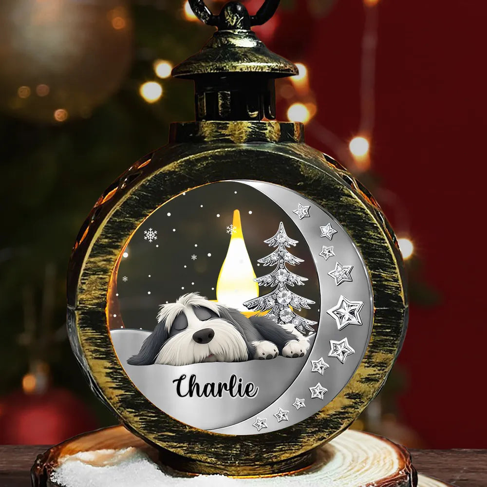 Pet Memorial Lantern Ornament with glowing moon design, warm remembrance gift for pet lovers