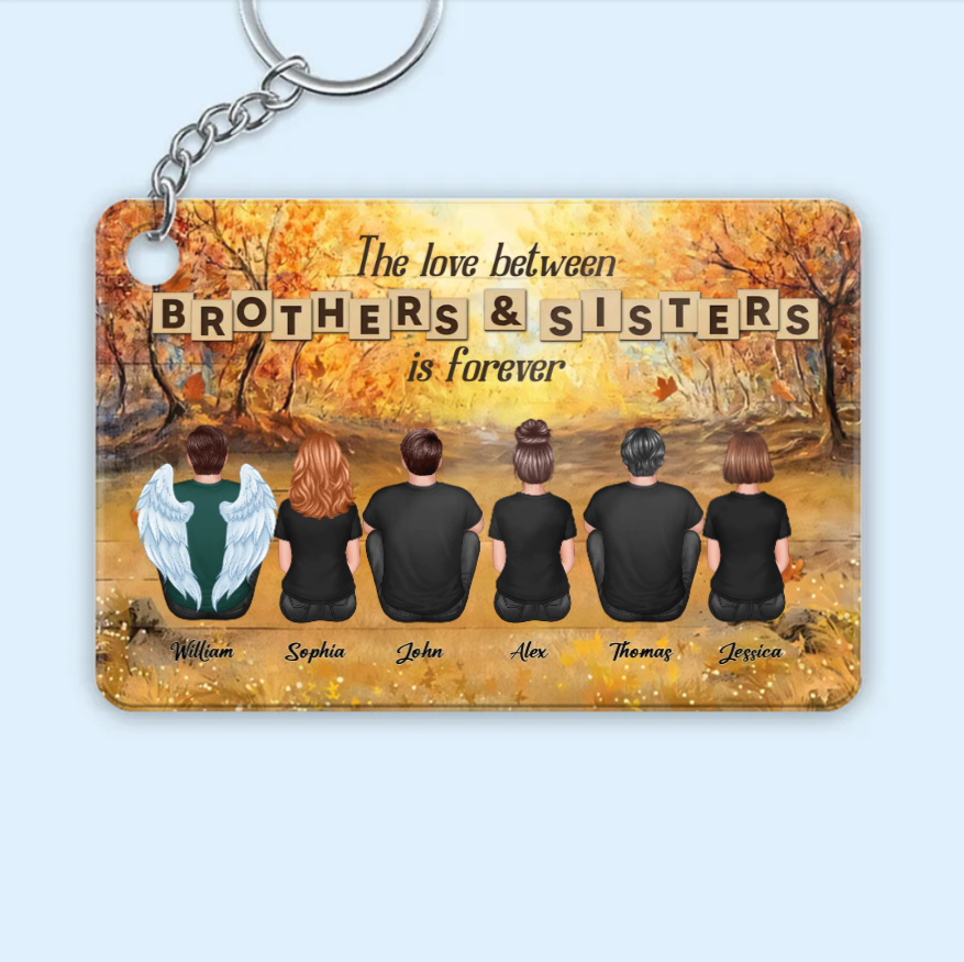 Personalized Family Forever Poster or Canvas, Keychain, Plaque, Car Hanger, Wallet Card - Perfect Gift for Siblings, Memorial Keepsake