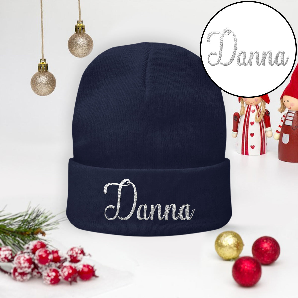 Custom Name - Personalized granddaughter Embroidered Beanie