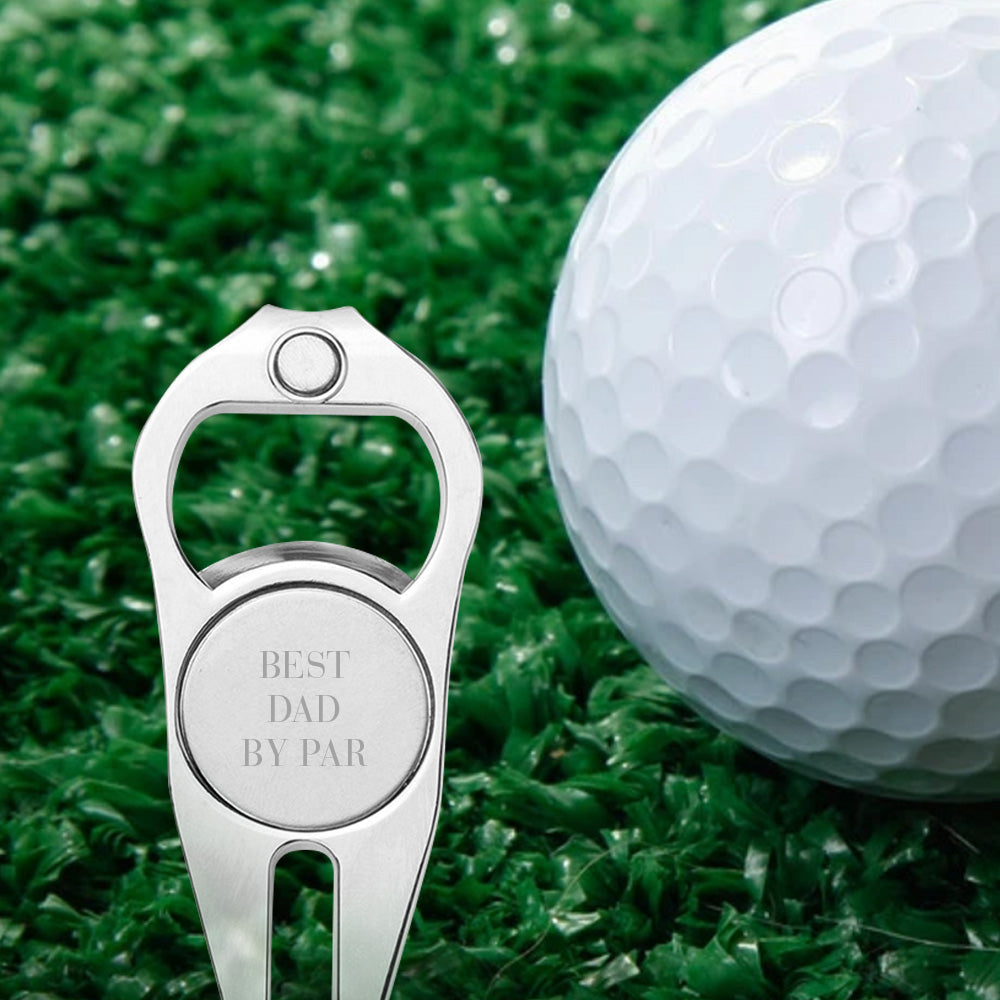 Best Dad/ Grandad/ Papa... By Par Bottle Opener - Golf gift for dad, him, boyfriend, husband, grandpa - Personalized Golf Fork Ball Marker