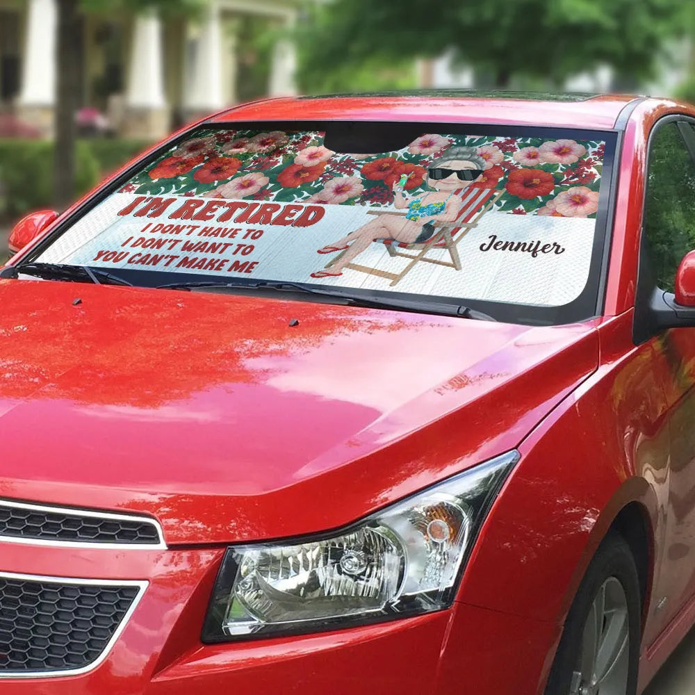Retired Women Tropical Floral Car Sunshade Gift