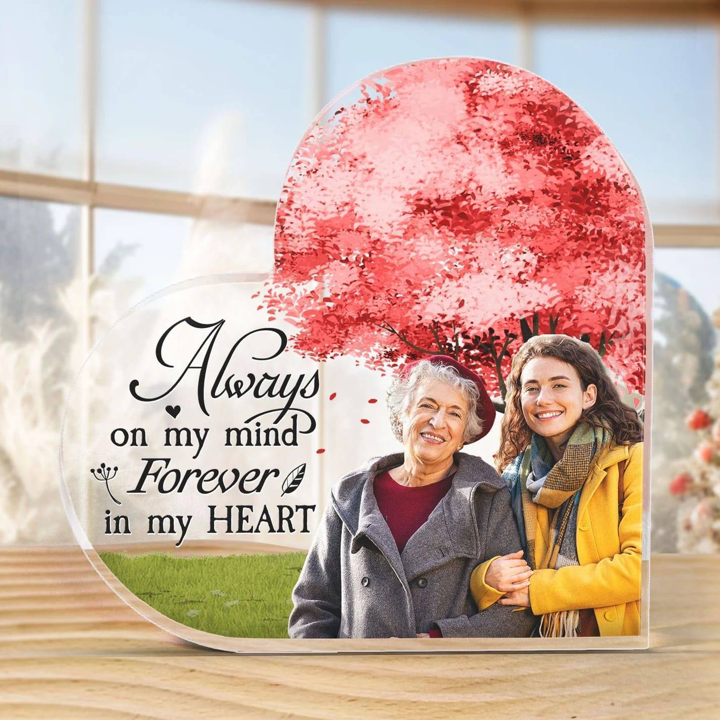 I Am Always With You Memorial Plaque - Customized Memorial Acrylic Photo Plaque - A Loving Tribute