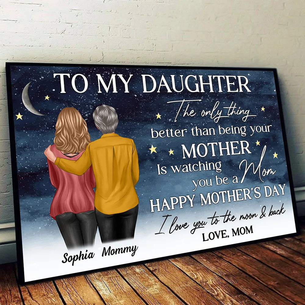 Starry Night To My Daughter – Personalized Plaque, Poster, Keychain, Pillow, Mug & More, Happy Mother’s Day Gift from Mom