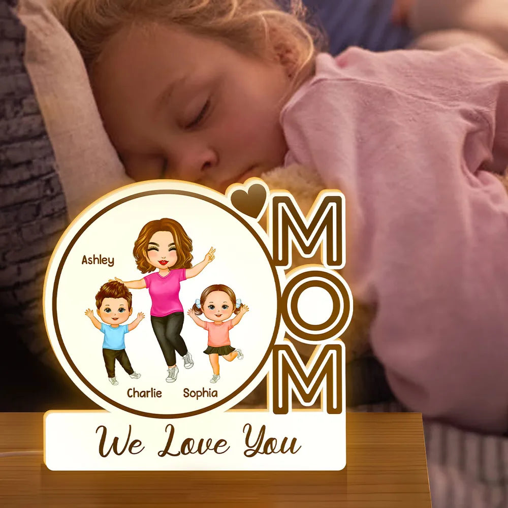 MOM We Love You – Custom Plaque for Mother's Day, Birthday or Family Celebration