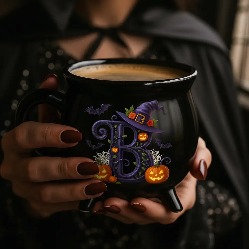 Halloween Ceramic Cauldron Mug, High Clarity, Gift for Friends & Family