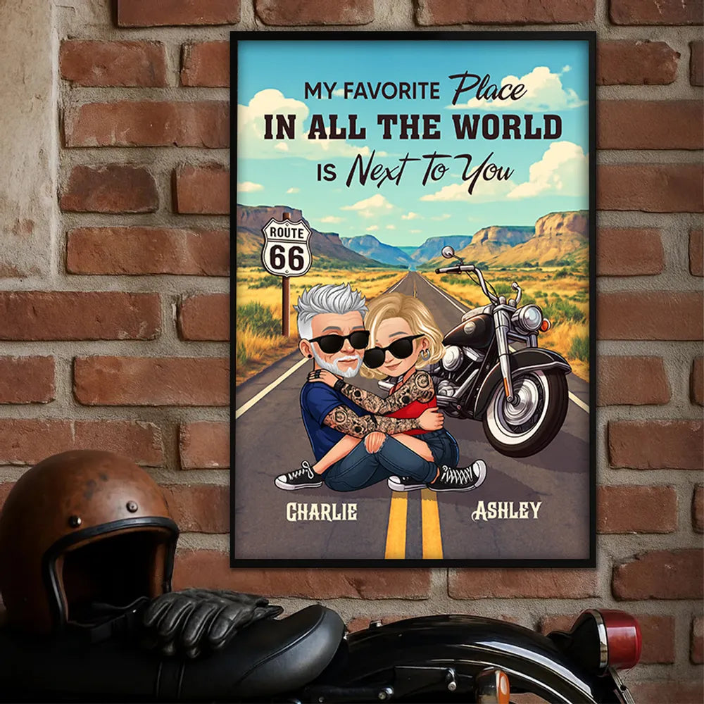 My Favorite Place Is Next To You – Personalized Poster Or Canvas For Couple, Romantic Road Trip Gift