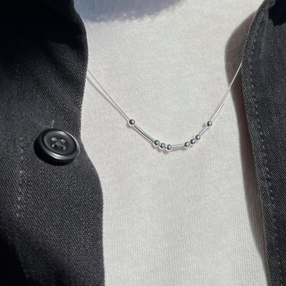 Morse Code Necklace – Exclusive Gift for Couples, Perfect for Expressing Love on Valentine's Day