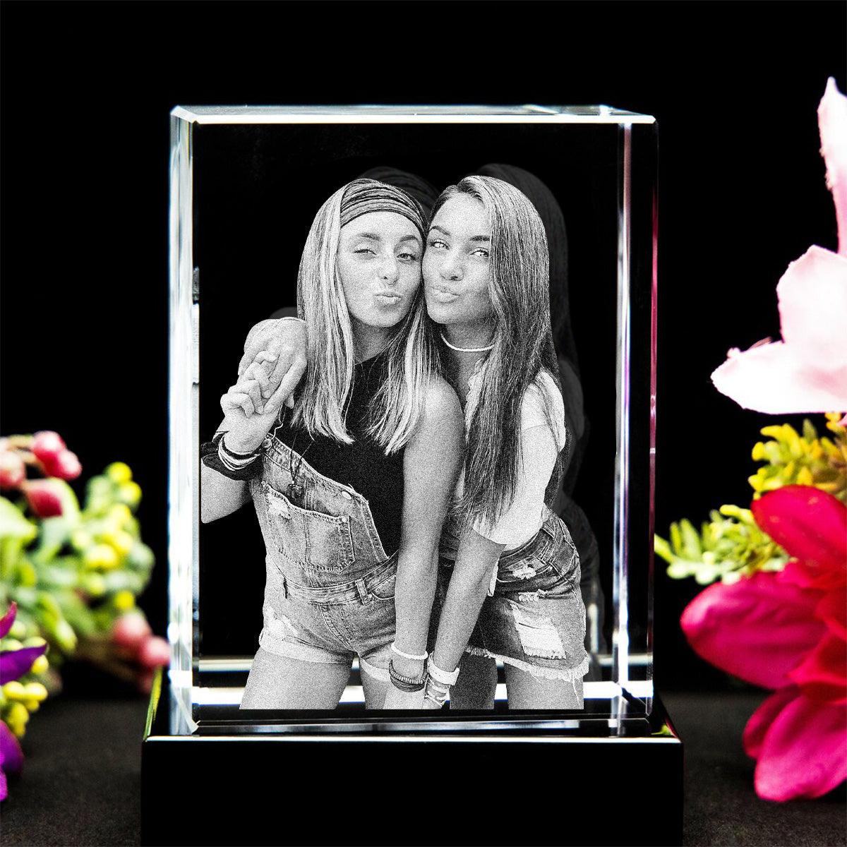 Custom Photo - Personalized Daughter Laser Engraving 3D Cuboid Shaped Crystal Lamp