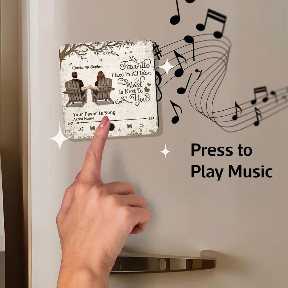 “My Favorite Place Is Next to You” Personalized Fridge Magnet – Romantic Gift for Couples