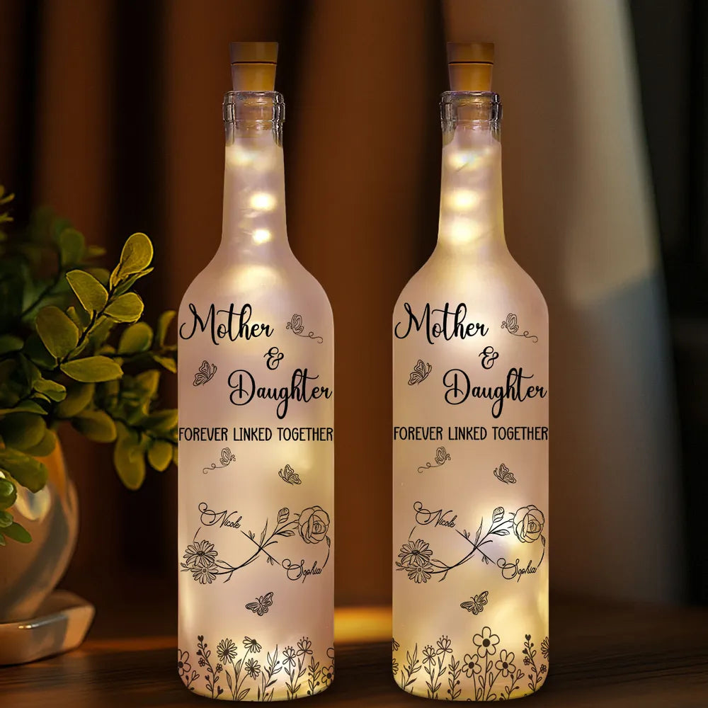 Bottle Lamp for Mother & Daughter | Gentle Glow with Meaningful Message, Gift-Ready Home Décor Piece