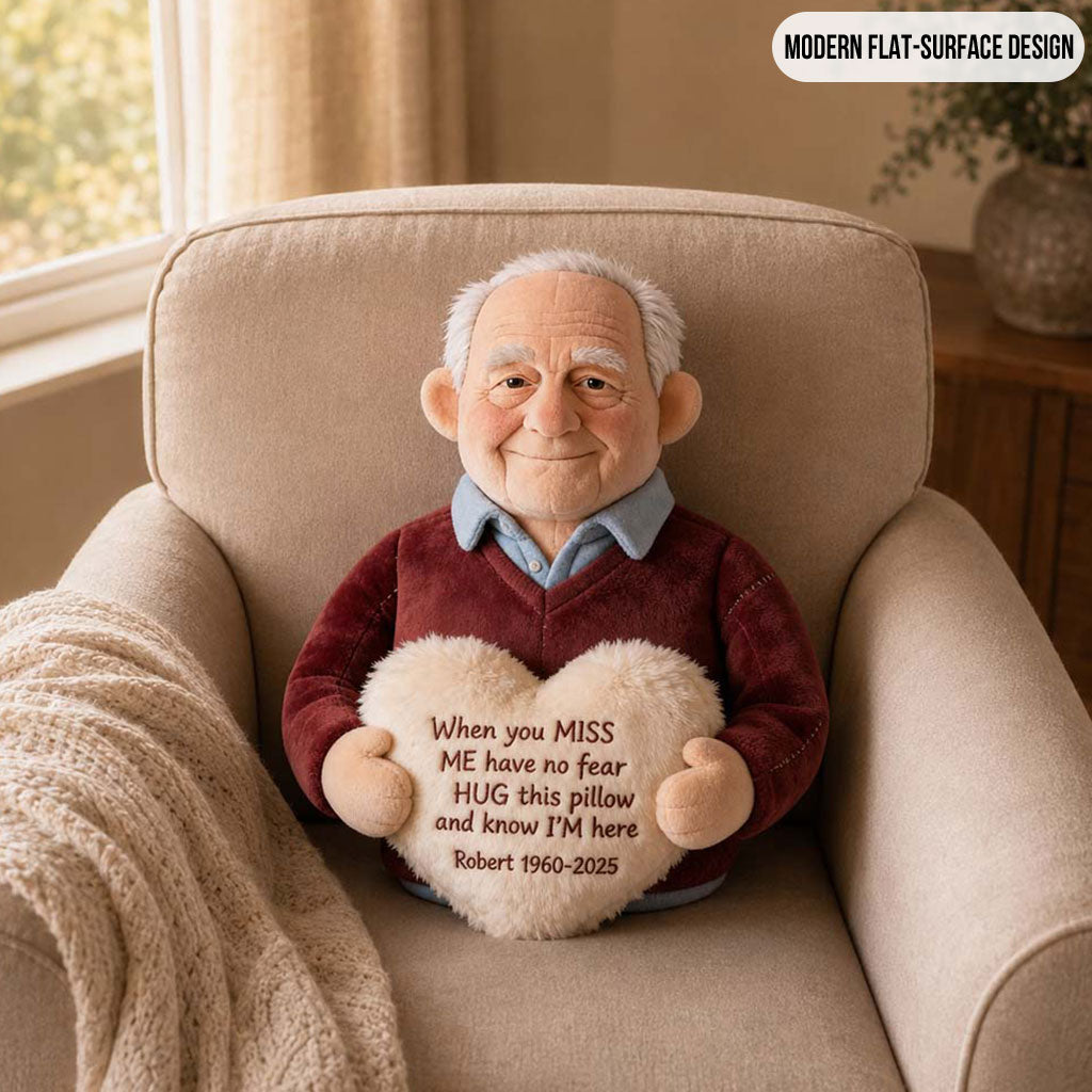 Custom From Photo - When You Miss Me - Personalized Memorial Faux Fur Shaped Pillow