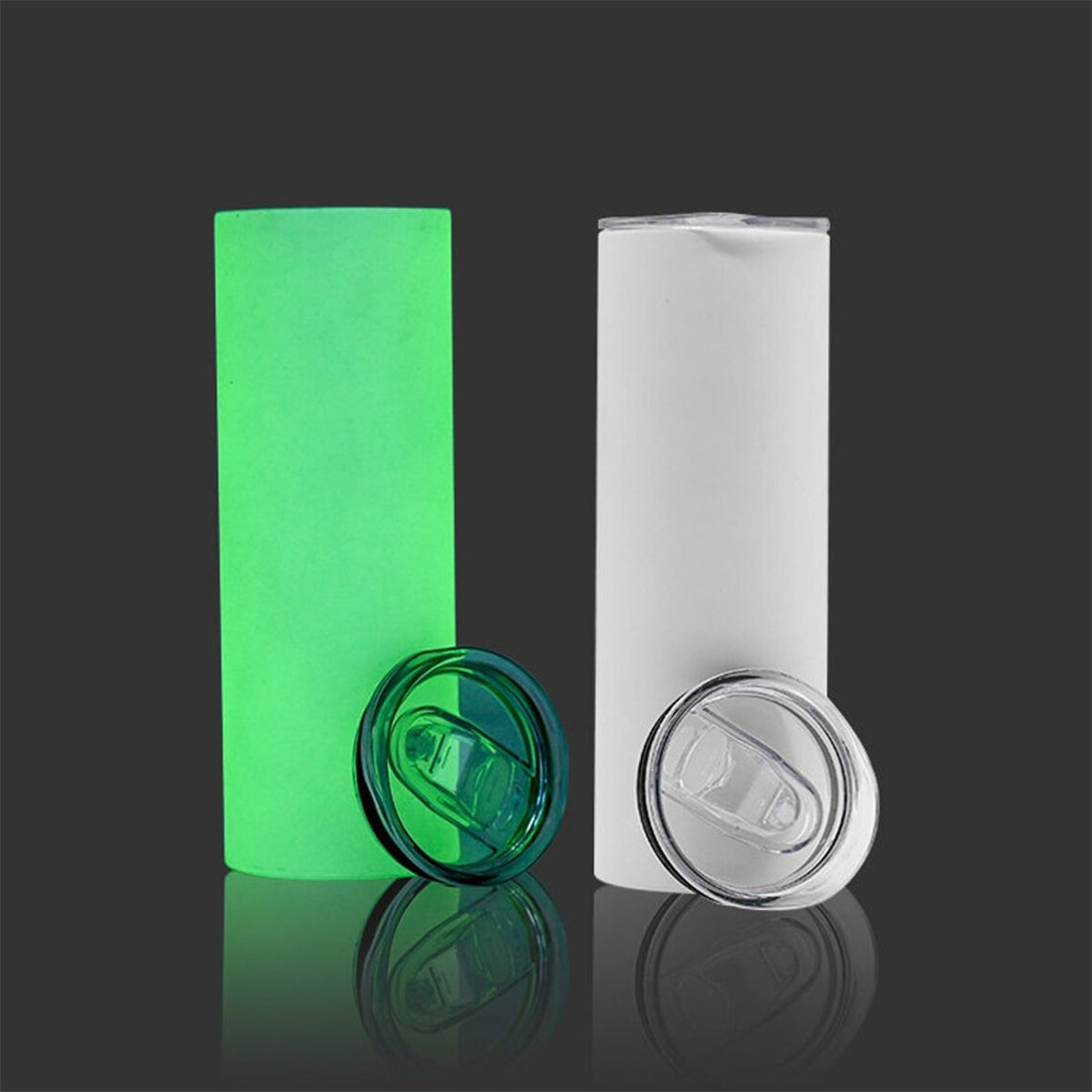 Fuck Around And Find Out - Personalized Skull Glow Skinny Tumbler