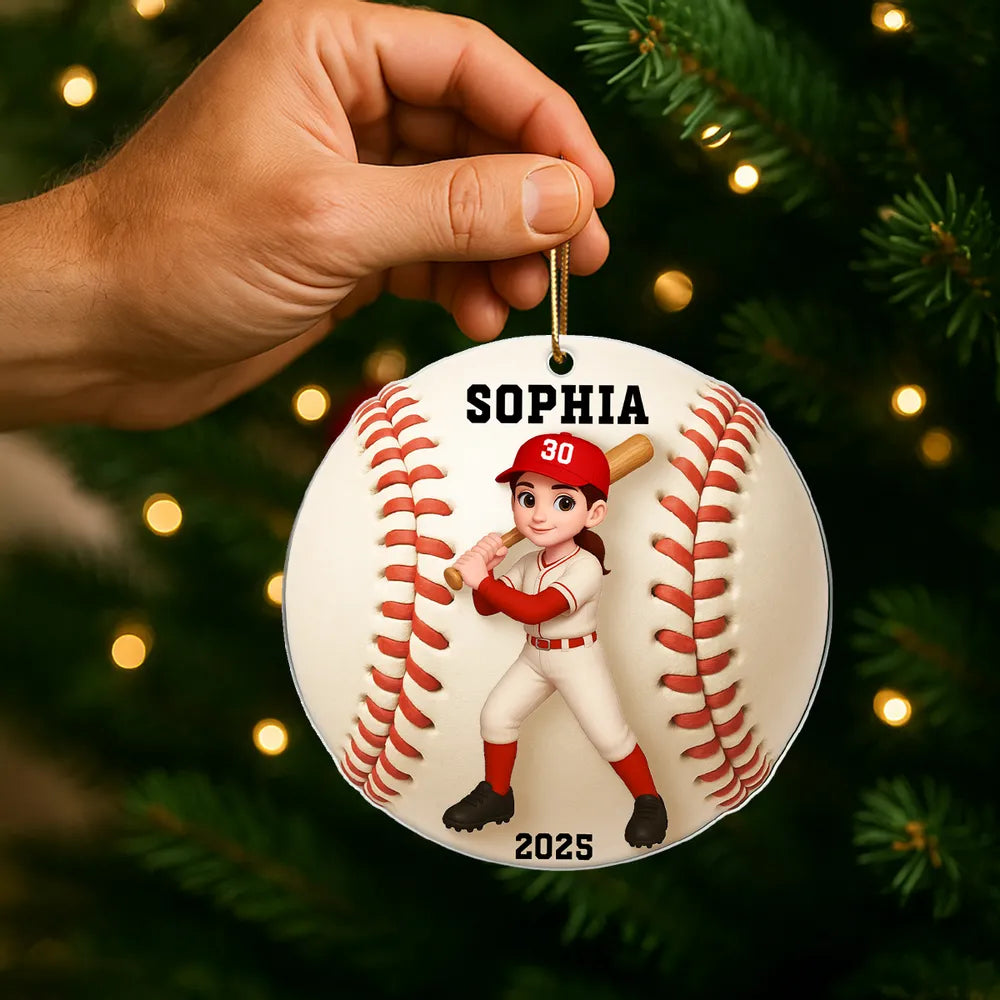 Baseball-Themed Acrylic Ornament – vibrant design and premium feel, a fun personalized gift for Kids, Teens, or Baseball Lovers